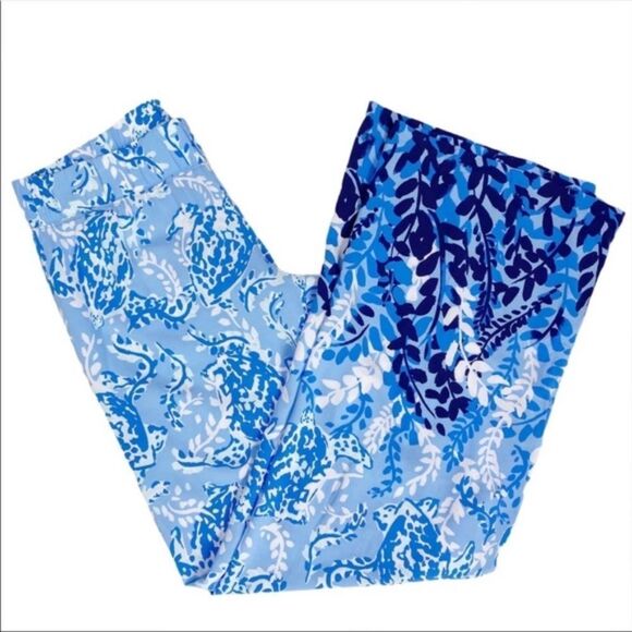 NWT Lilly Pulitzer Bal Harbour Palazzo Pants Blue Peri Turtley - Picture 2 of 4
